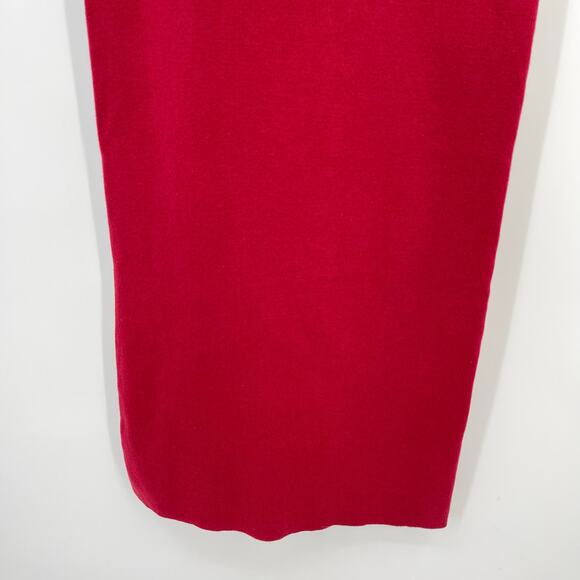 SNDYS | NWT Jaymes Maxi Dress Cranberry Red Sweater Knit Off Shoulder Sheath XS - Picture 9 of 14
